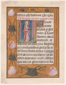 Manuscript Leaf with Saint James the Greater, from a Book of Hours, ca. 1500. Creator: Unknown