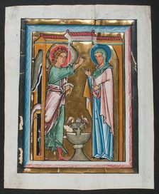 Manuscript Leaf with the Annunciation, from a Psalter , mid-13th century. Creator: Unknown
