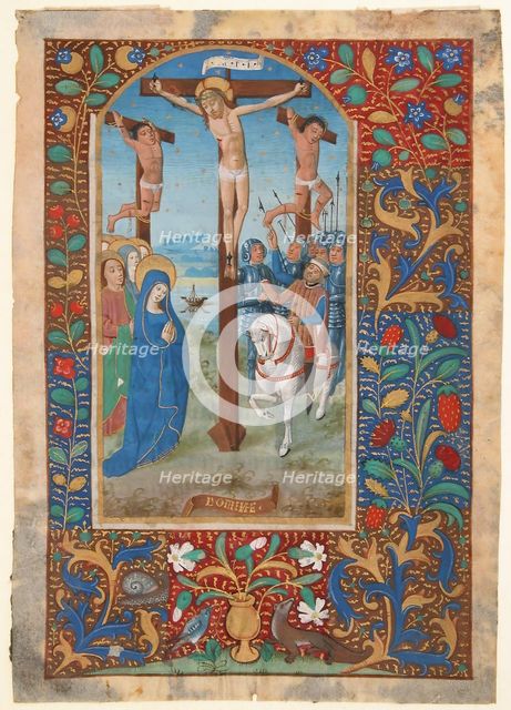 Manuscript Leaf with the Crucifixion, from a Book of Hours, last quarter 15th century. Creator: Unknown.