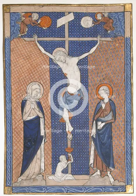 Manuscript Leaf with the Crucifixion, from a Missal, ca. 1270-80. Creator: Unknown.