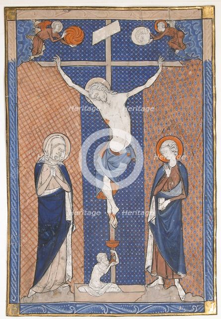 Manuscript Leaf with the Crucifixion, from a Missal, ca. 1270-80. Creator: Unknown.