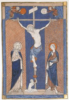 Manuscript Leaf with the Crucifixion, from a Missal, French, ca. 1270-80. Creator: Unknown