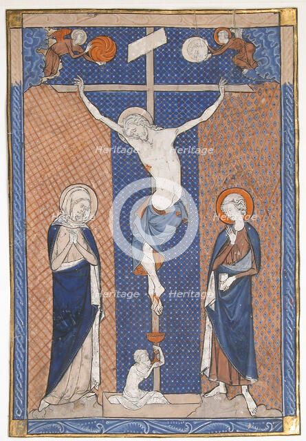 Manuscript Leaf with the Crucifixion, from a Missal, French, ca. 1270-80. Creator: Unknown.