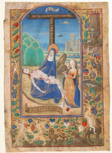 Manuscript Leaf with the Pieta, from a Book of Hours, last quarter 15th century. Creator: Unknown