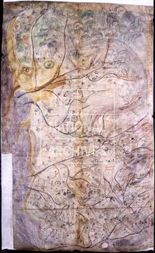 Manuscript map of Lancashire, drawn c1576-1590. Creator: Unknown