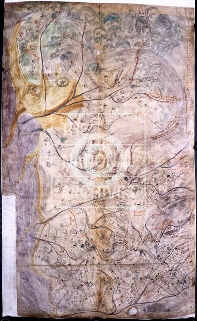 Manuscript map of Lancashire, drawn c1576-1590.  Creator: Unknown.