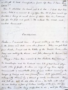 Manuscript of "Jane Eyre", 1846. Creator: Charlotte Bronte