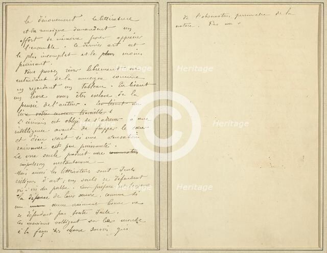 Manuscript Pages [verso], 1884-1888. Creator: Paul Gauguin.