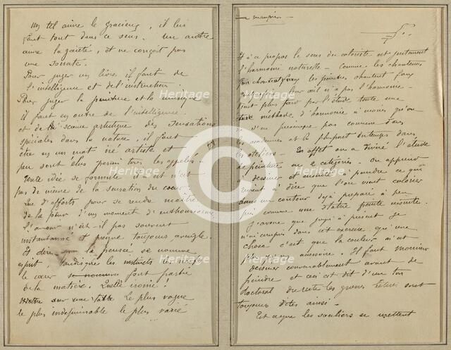 Manuscript Pages [recto], 1884-1888. Creator: Paul Gauguin.