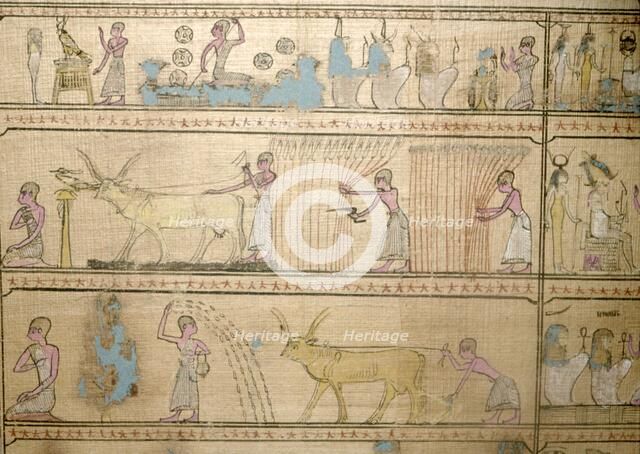 Manuscript showing afterlife, c11th century BC- c7th century BC Artist: Unknown.