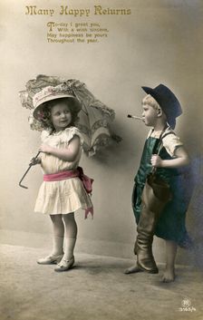 Many Happy Returns birthday card, c1900-1929(?)