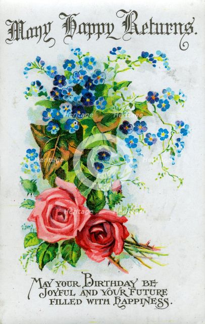 'Many Happy Returns', birthday card, c1921. Artist: Unknown