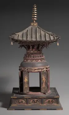 Many-Jeweled Stupa Reliquary (Tahoto shari yoki), early to mid 1300s. Creator: Unknown