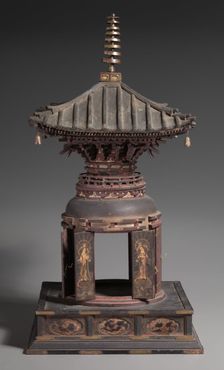 Many-Jeweled Stupa Reliquary (Tahoto shari yoki), early to mid 1300s. Creator: Unknown