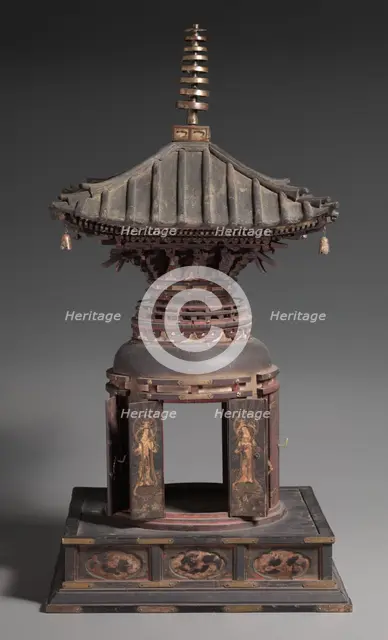 Many-Jeweled Stupa Reliquary (Tahoto shari yoki), early to mid 1300s. Creator: Unknown.