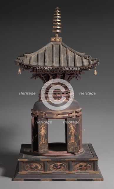 Many-Jeweled Stupa Reliquary (Tahoto shari yoki), early to mid 1300s. Creator: Unknown.