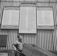 Many of the Fulton fish market men are in the armed forces, New York, 1943. Creator: Gordon Parks