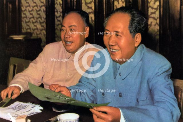Mao Zedong and Chen Yi, Chinese Communist leaders, c1960s(?). Artist: Unknown