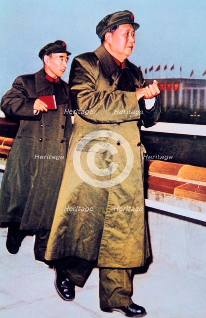 Mao Zedong and Lin Biao, China, c1966. Artist: Unknown