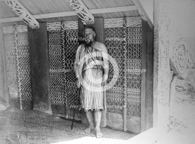 Maori communal hut, New Zealand, 1899. Artist: Unknown