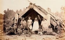 Maori family, New Zealand, c1880s. Creator: Unknown
