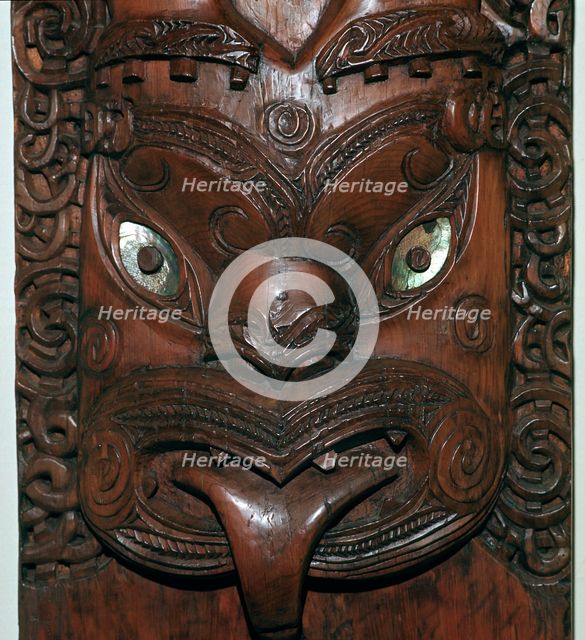 Maori wood-carving representing an ancestor. Artist: Unknown