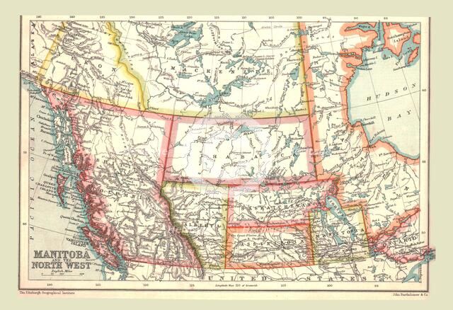 Map of Manitoba and the North West, 1902.  Creator: Unknown.