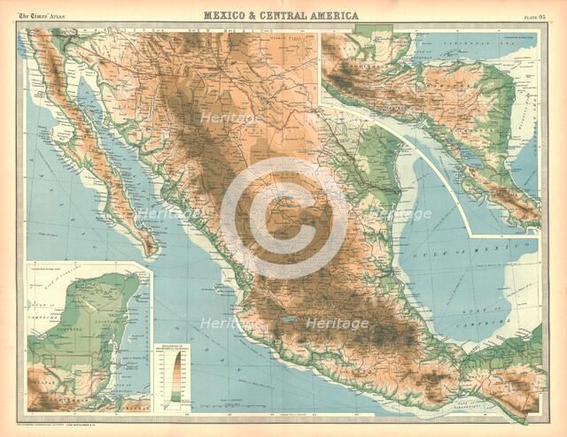 Map of Mexico and Central America. Artist: Unknown.