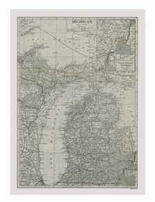 Map of Michigan, USA, c1900. Creator: Emery Walker Ltd
