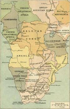 Map of Mid. And South Africa 1919. Creator: George Philip & Son Ltd
