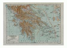 Map of Modern Greece, c1910s. Creator: Emery Walker Ltd