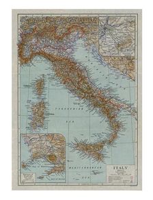 Map of Modern Italy, c1910s. Creator: Emery Walker Ltd