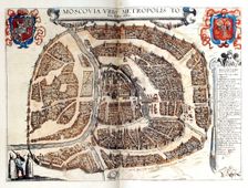 Map of Moscow, 1572. Artist: Braun, Georg (1541-1622)