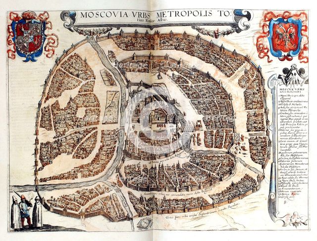 Map of Moscow, 1572. Artist: Braun, Georg (1541-1622)