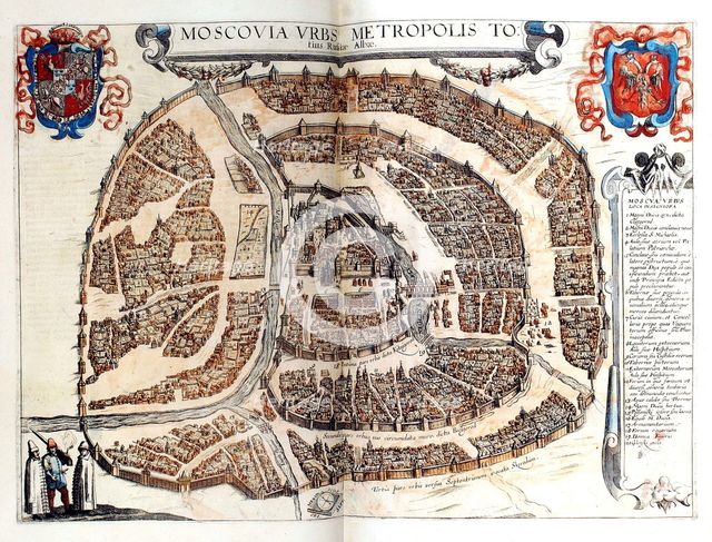 Map of Moscow, 1572. Artist: Hogenberg, Frans (1535-1590)