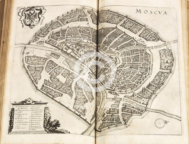 Map of Moscow. From: Newe Archontologia cosmica by Johann Ludwig Gottfried, 1646. Creator: Merian, Matthäus, the Elder (1593-1650).