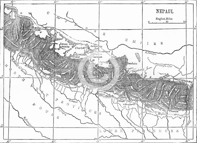 'Map of Nepaul', c1891. Creator: James Grant.