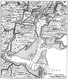 Map of New York about the middle of the 18th century, c1880