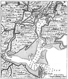 Map of New York about the middle of the 18th century, c1880