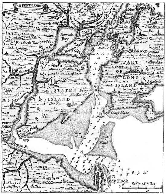 Map of New York about the middle of the 18th century, c1880. Artist: Unknown