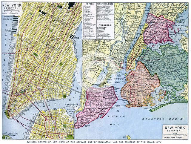 Map of New York City, USA, c1930s. Artist: Unknown