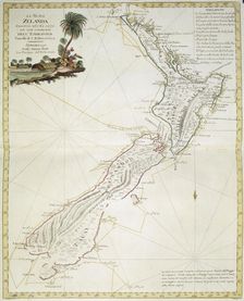 Map of New Zealand, 1778. Creator: Giuliano Zuliani