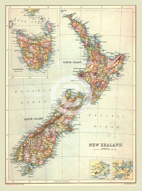 Map of New Zealand, 1902. Creator: Unknown.