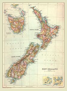 Map of New Zealand, 1902. Creator: Unknown