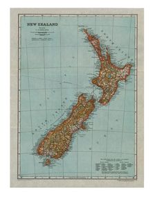Map of New Zealand, c1910. Artist: Gull Engraving Company