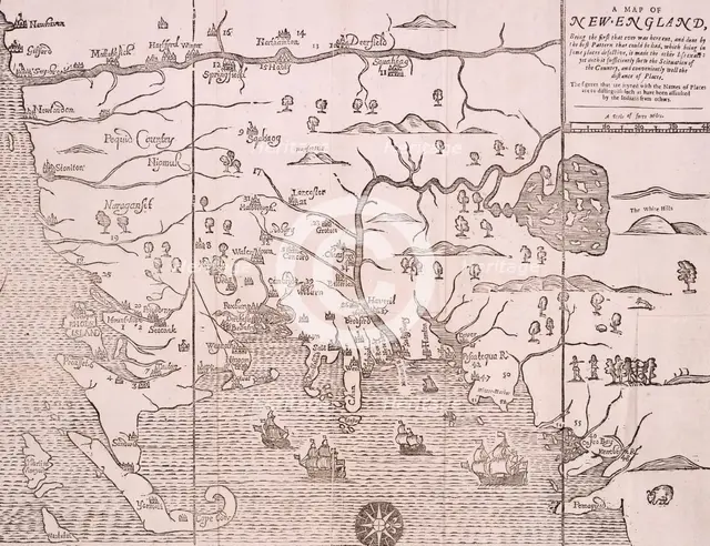 Map of New England, 1677. Creator: John Foster.