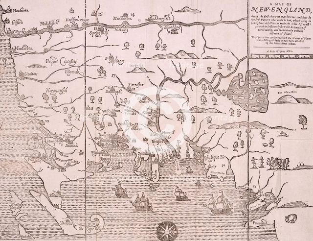 Map of New England, 1677. Creator: John Foster.