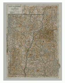Map of New Hampshire and Vermont, USA, c1900s. Creator: Emery Walker Ltd