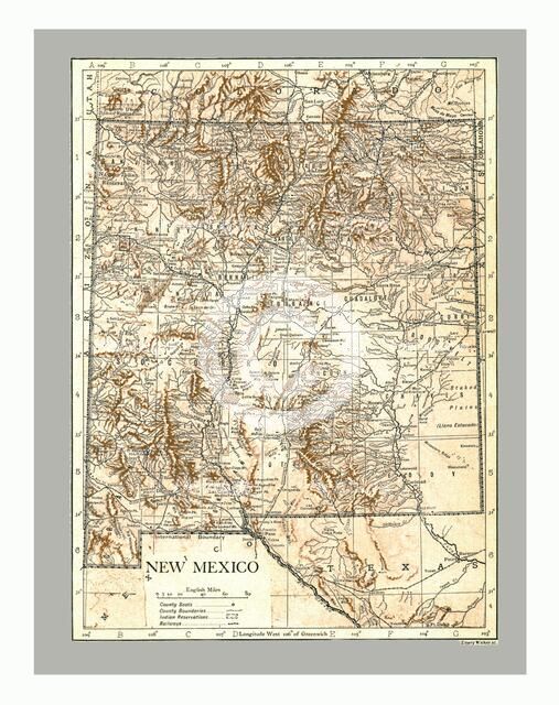 Map of New Mexico, c1900s. Creator: Emery Walker Ltd.