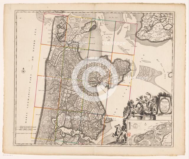 Map of Noord-Holland and part of Friesland, 1726-1750. Creator: Anon.